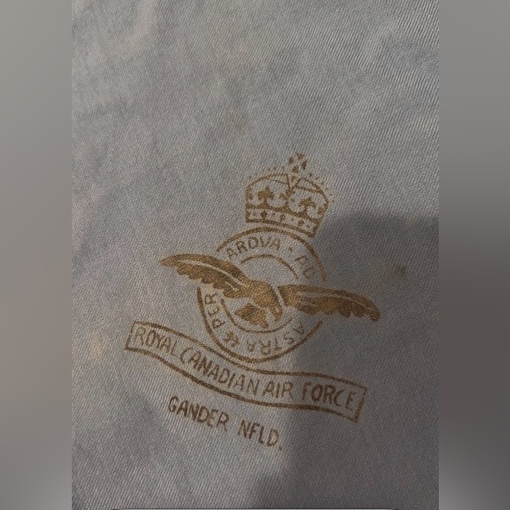 Royal Canadian Air Force VINTAGE Blue Gray Tea Towel / Cloth